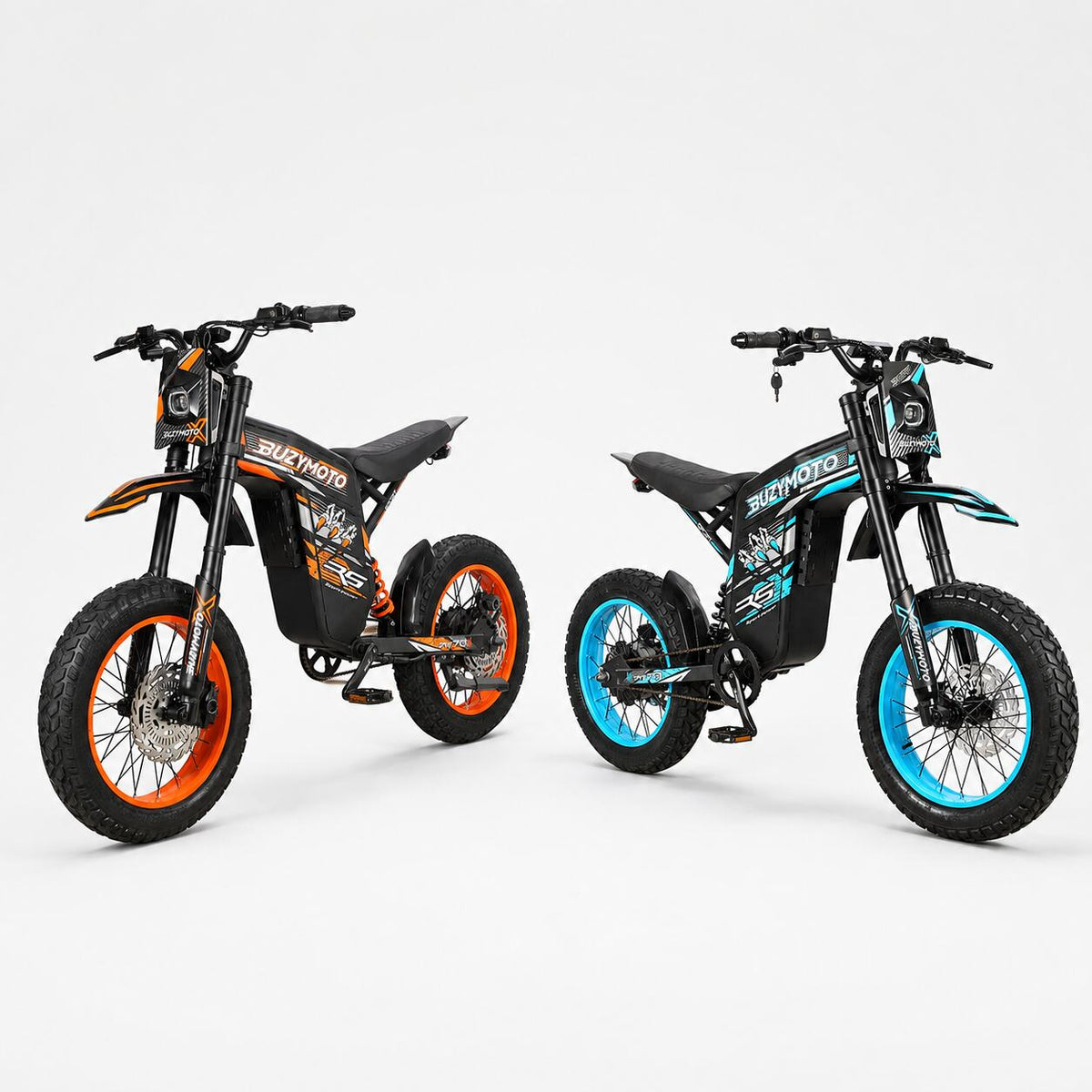 Buzymoto DAT70 Blue & Orange Electric Bike Combo | DBM DirtBikeMall