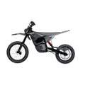 Terrawulf M7 black electric dirt motorcycle left side profile view showing full frame and battery
