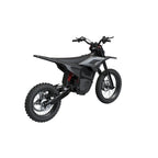 Terrawulf M7 black electric dirt motorcycle rear right view showing chain drive and rear wheel